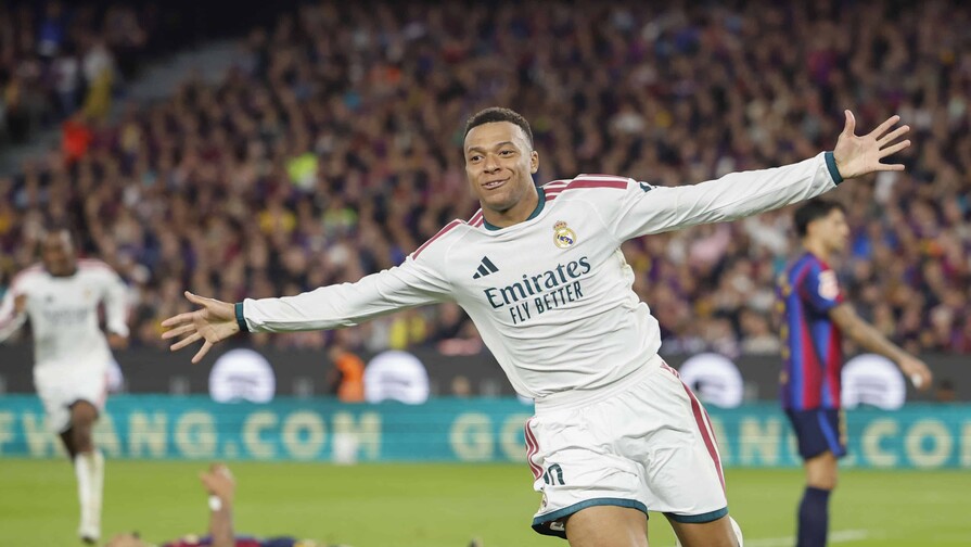 Mbappé brinda el Clásico al Real Madrid en Barcelona Mbappé brinda el Clásico al Real Madrid en Barcelona