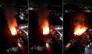 Incendio de m&aacute;s de cinco horas afecta f&aacute;brica de aceite en San Crist&oacute;bal