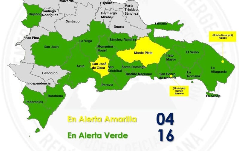 COE reduce a cuatro puntos las alertas amarillas, pero pronostica fuertes lluvias para esta tarde