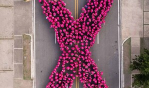 M&aacute;s de 1,100 personas forman el Gran Lazo Humano contra el c&aacute;ncer de mama en Santiago