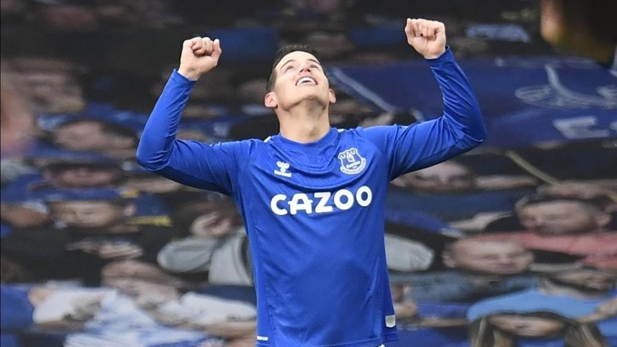 Gol de James no le alcanza a Everton al empatar con Palace