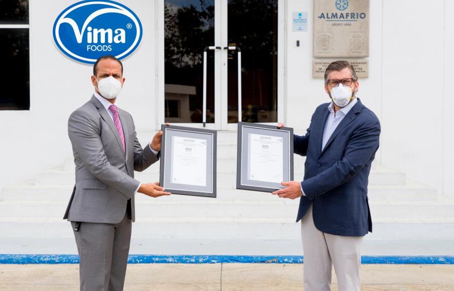Vima Dominicana y Almafrio  reciben certificado Aenor