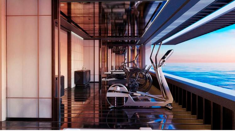 El yate contará con su propio gimnasio. 