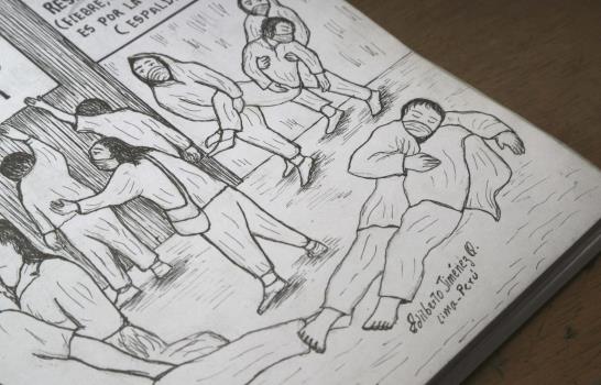 Artista retrata en 100 dibujos horror de la pandemia en Perú