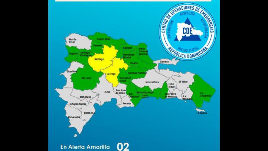 16 provincias y el Distrito Nacional en alerta por las lluvias