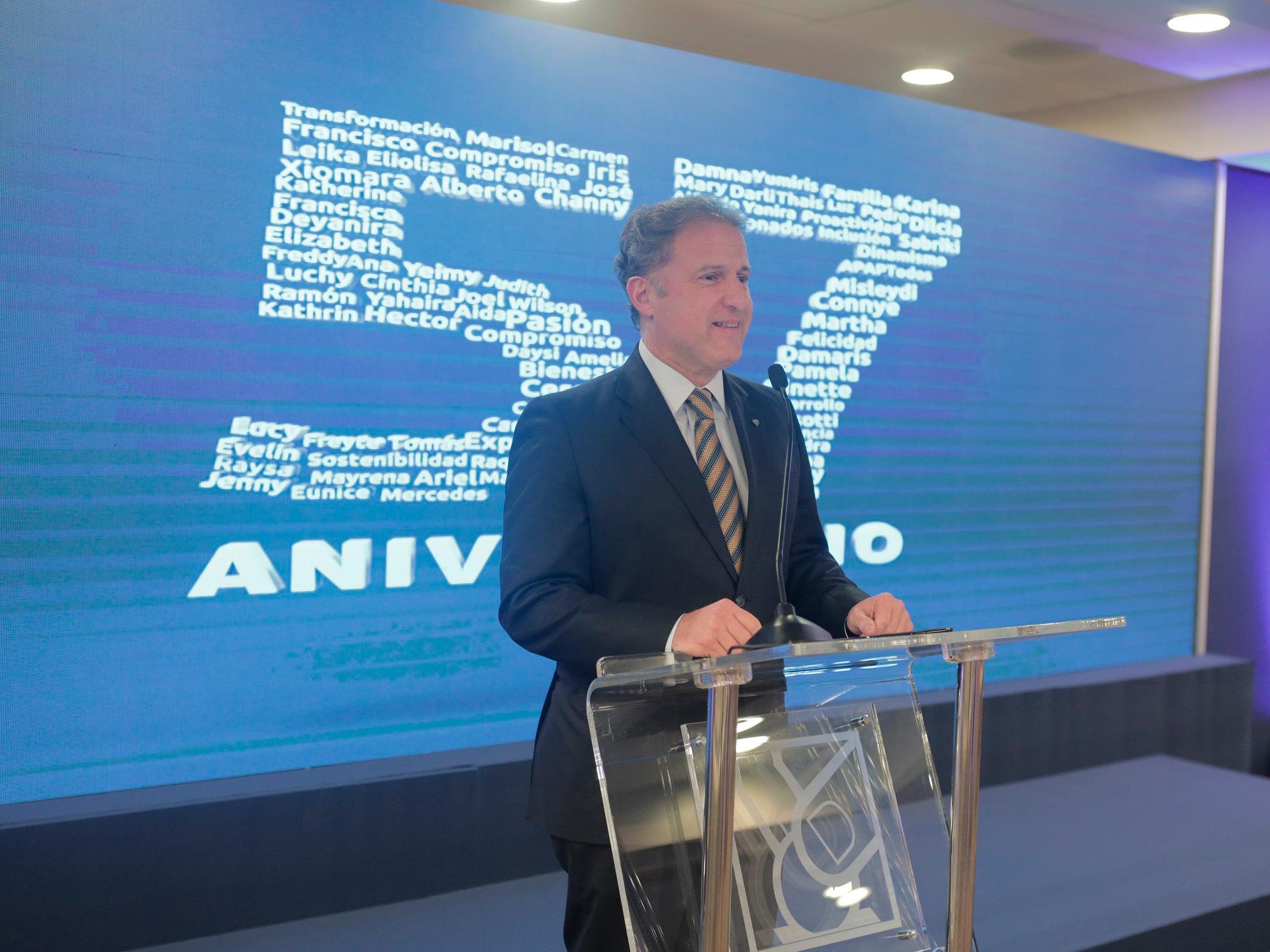 Gustavo Ariza, vicepresidente ejecutivo, durante el 57 aniversario APAP.