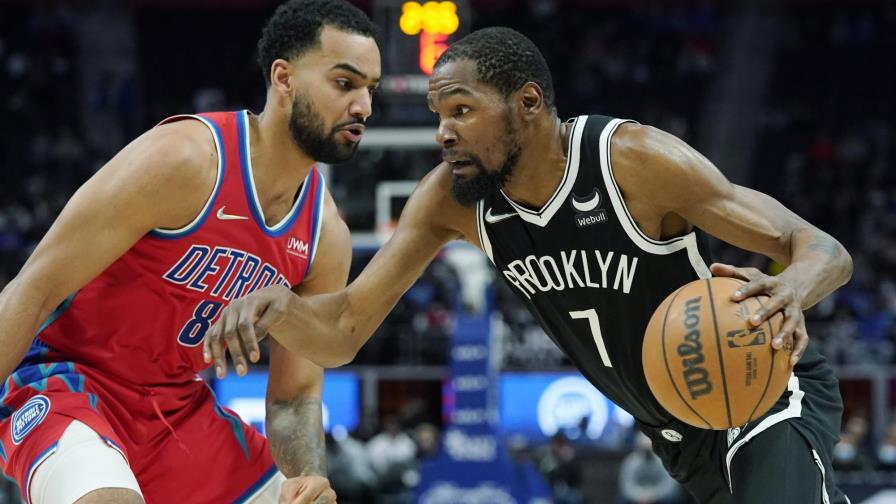 Durant anota 29 y Nets se imponen a Pistons