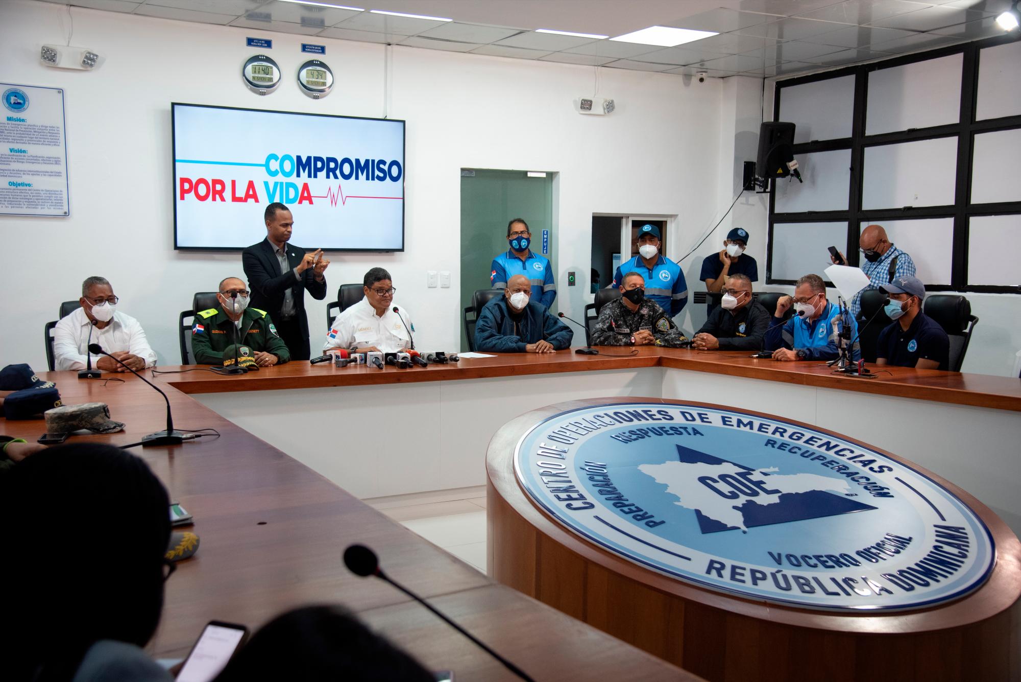 Sala de prensa del COE