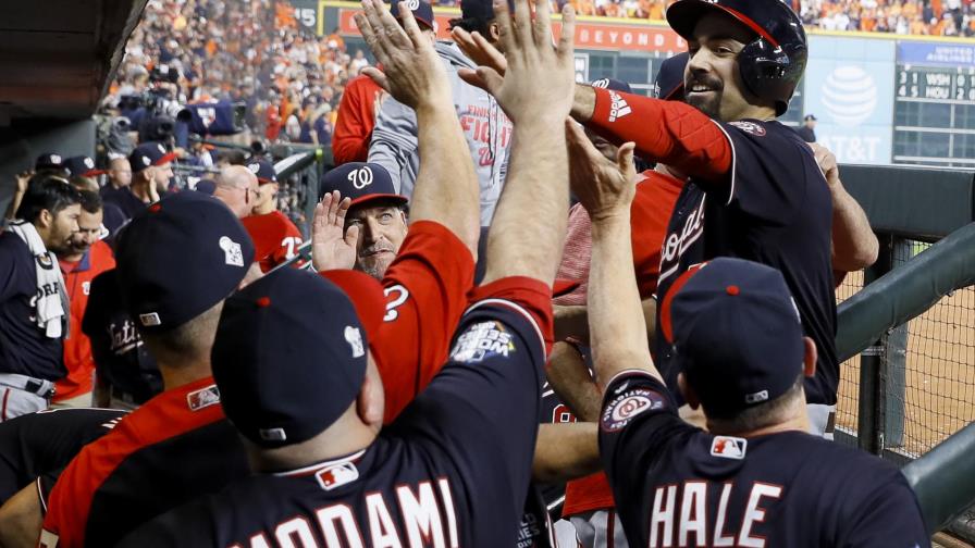 Soto y Nacionales golpean a Cole en inicio de Serie Mundial