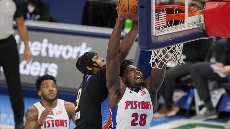 Con 21 puntos de Grant, Pistons dominan al Thunder