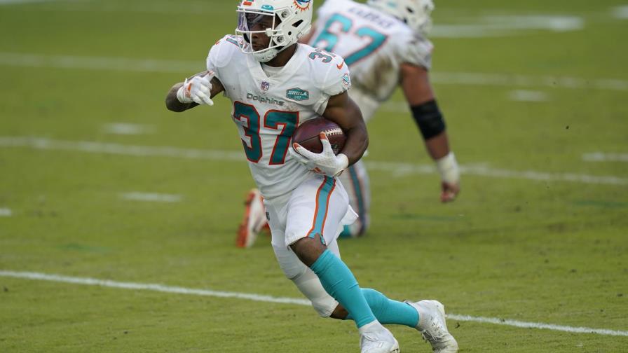 Corredores Gaskin y Breida se pierden práctica con Dolphins