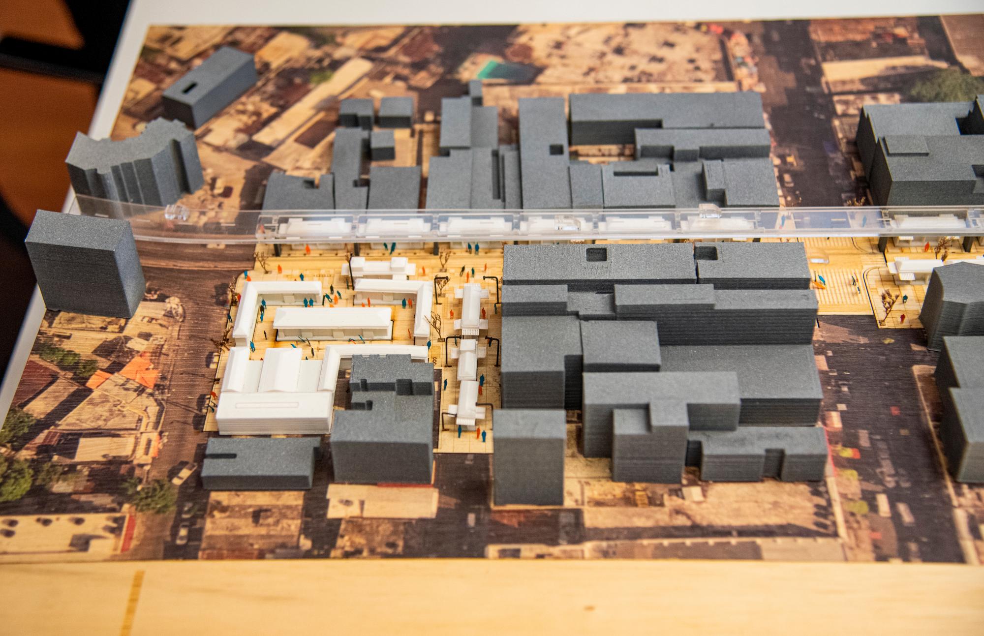 Maqueta del tramo desde la Jacinto de la Concha hasta la Duarte. 