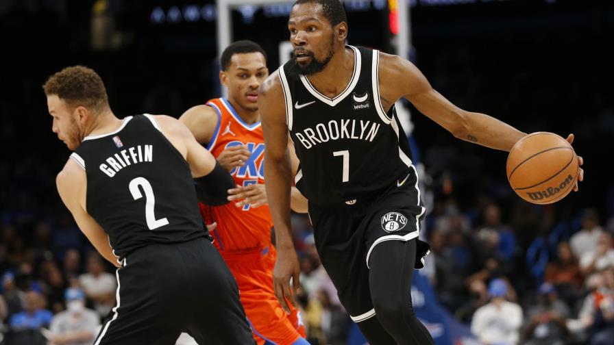 Nets derrotan a Thunder con 33 puntos de Durant