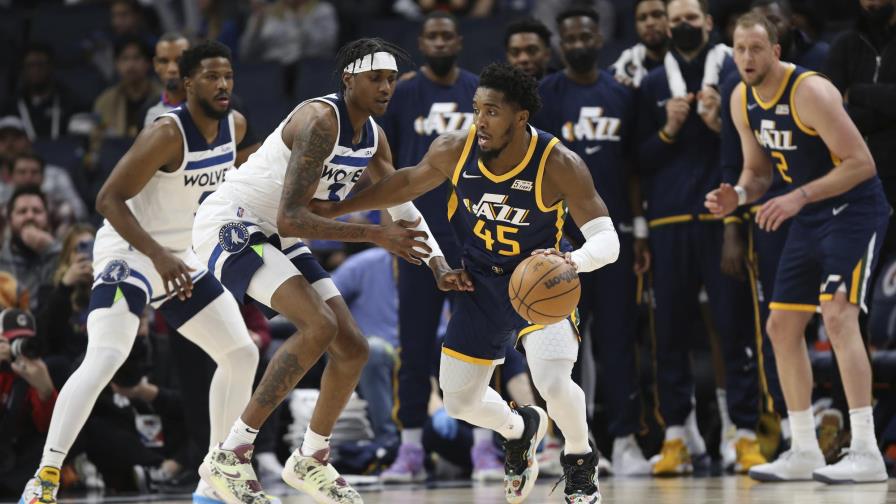 Mitchell y Jazz doblegan a Wolves e hilan 5to triunfo