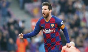 Póker de Messi y Barcelona desplaza al Madrid en la cima