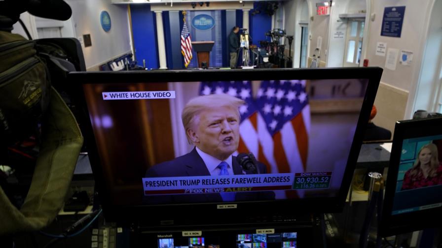 Trump no menciona a Biden en discurso de adiós