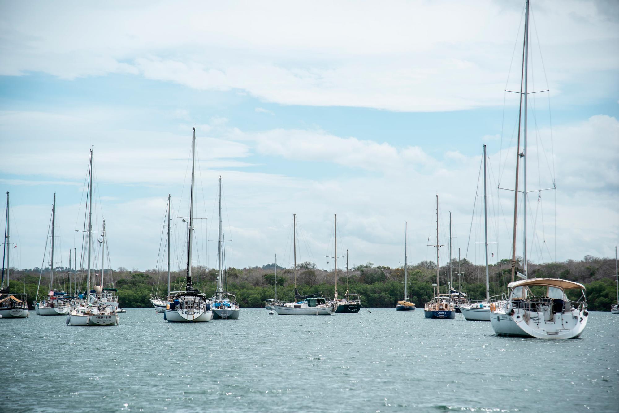 Veleros fondeados en la Bahía de Luperón.