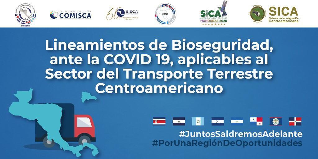 El SICA aprueba medidas de bioseguridad ante COVID-19 para transporte de carga regional