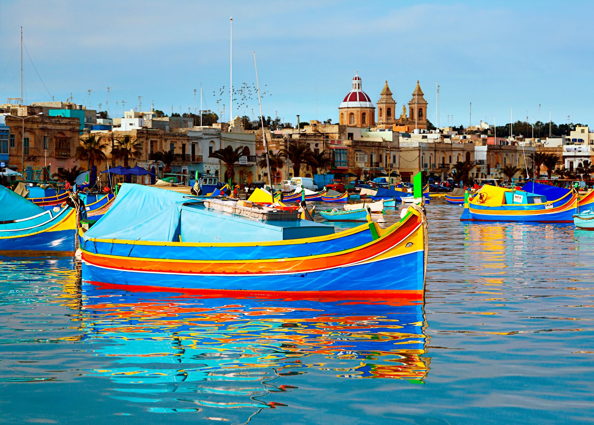 Una barca luzzu en Marsaxlokk.
