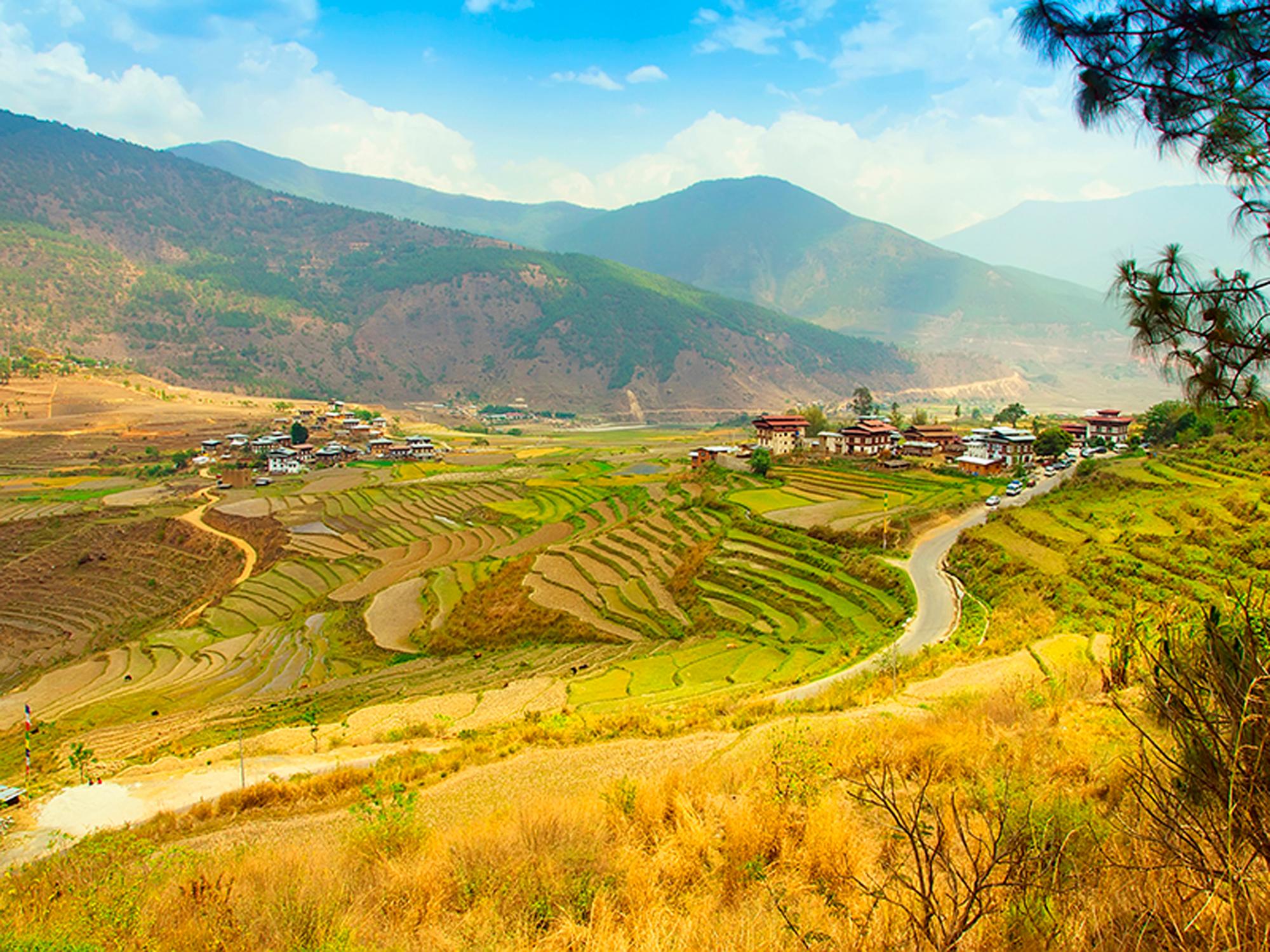 Circuito de trekking en las inmediaciones de la ciudad butanesa de Punbakha.