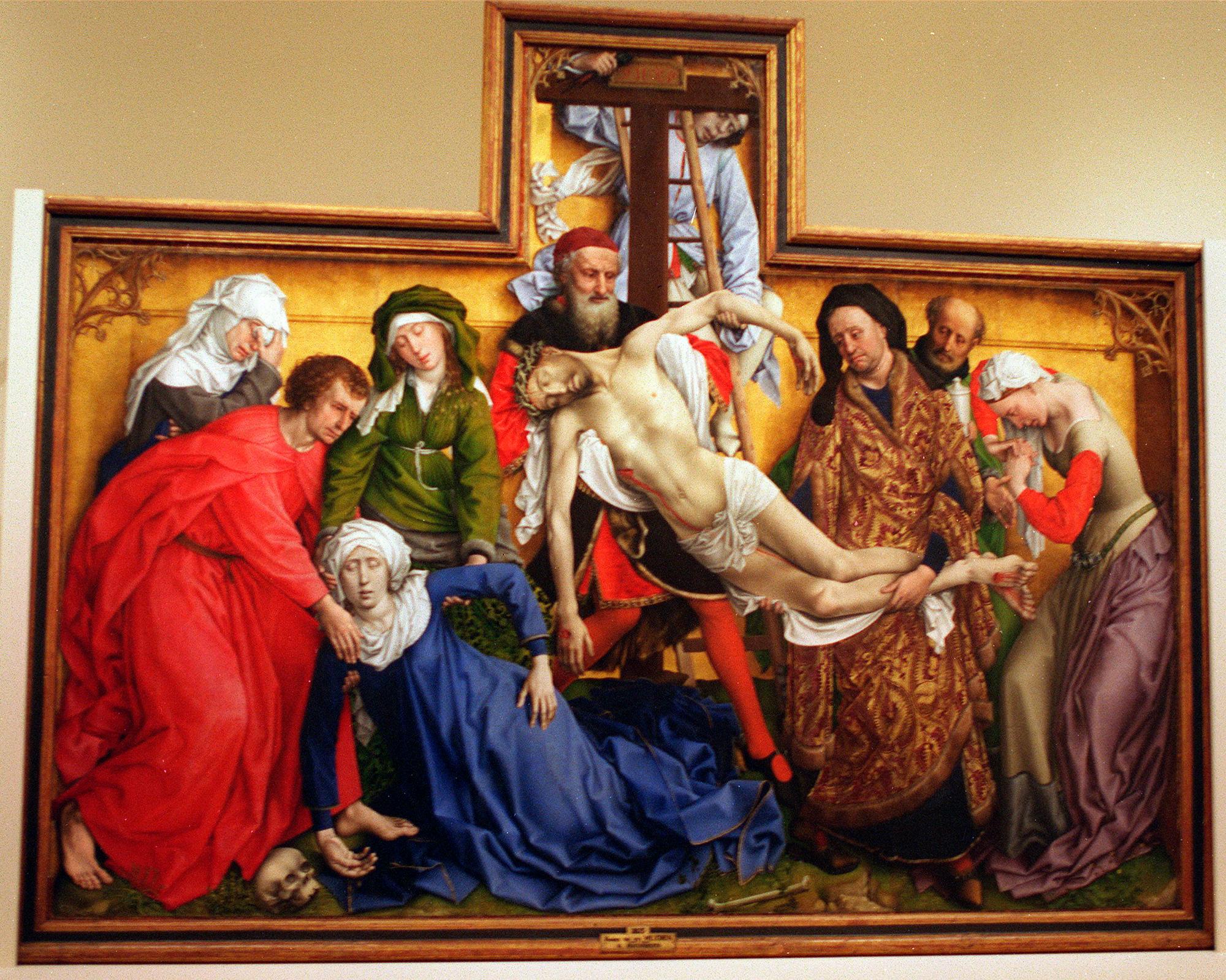 “Descendimiento de la Cruz” de  Roger van der Weyden, pintado hacia 1435.