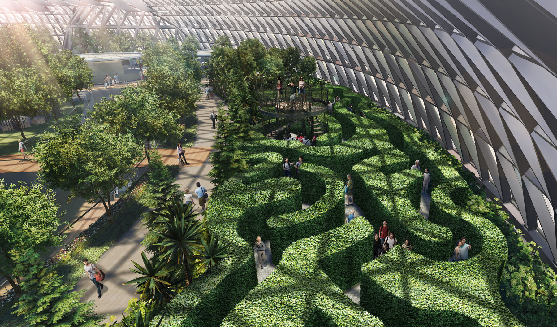 En el Canopy Park (parque dosel) se sitúa ahora el laberinto de setos más grande de todo Singapur.  