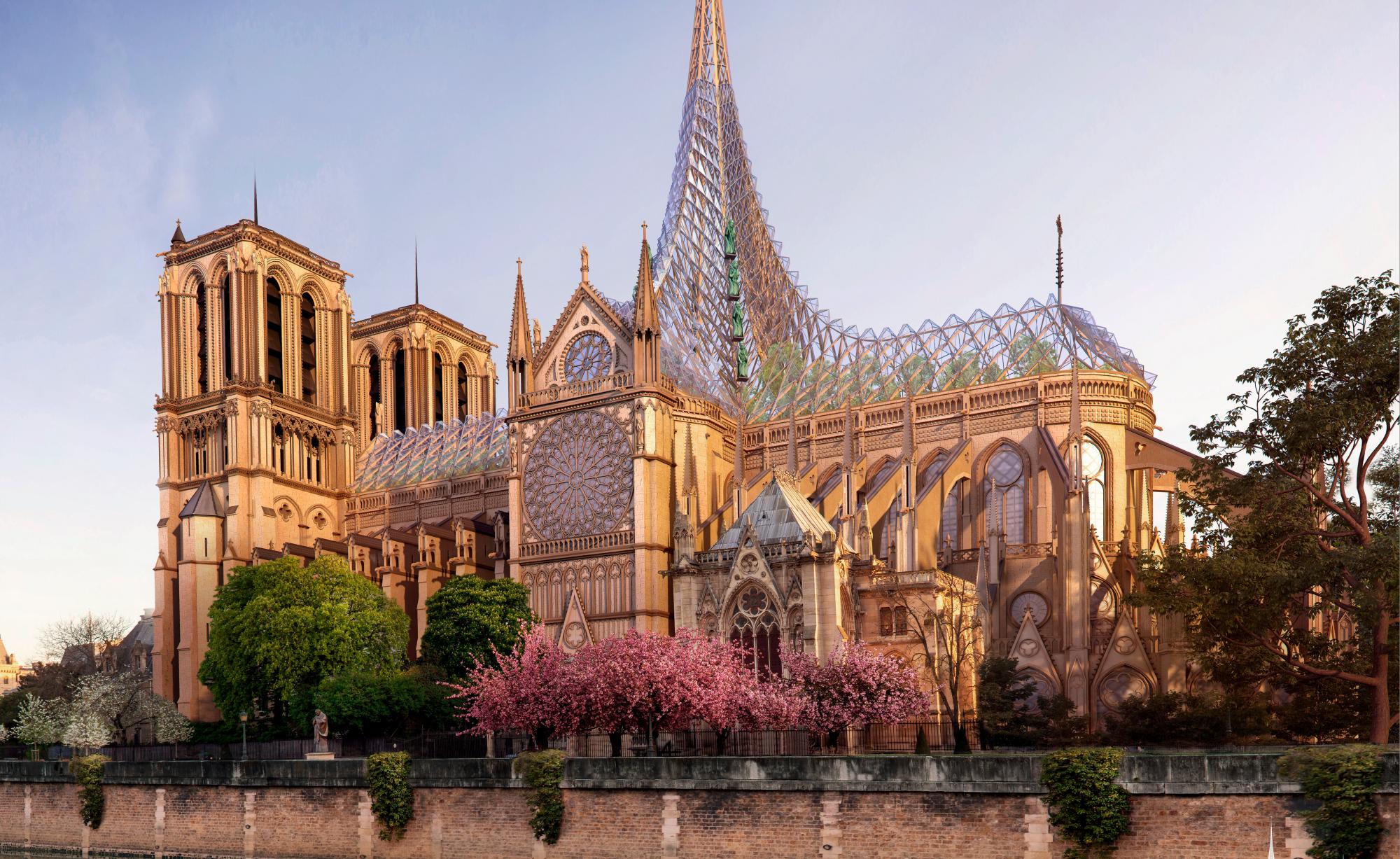 La idea futurista de renovación de Notre Dame. 