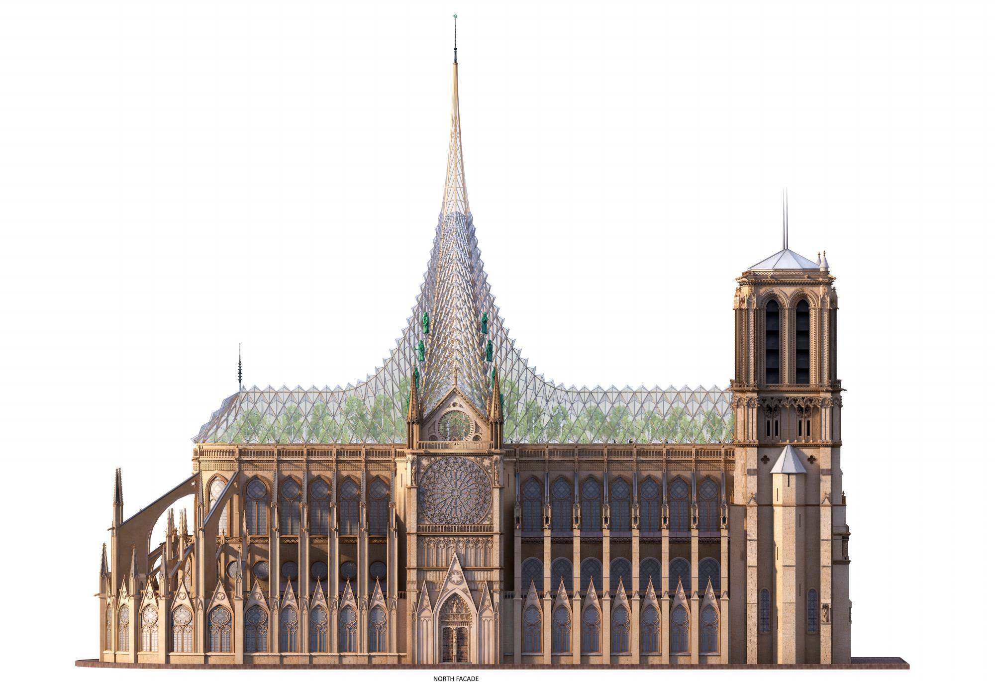 Vista infográfica de cómo quedaría Notre Dame.