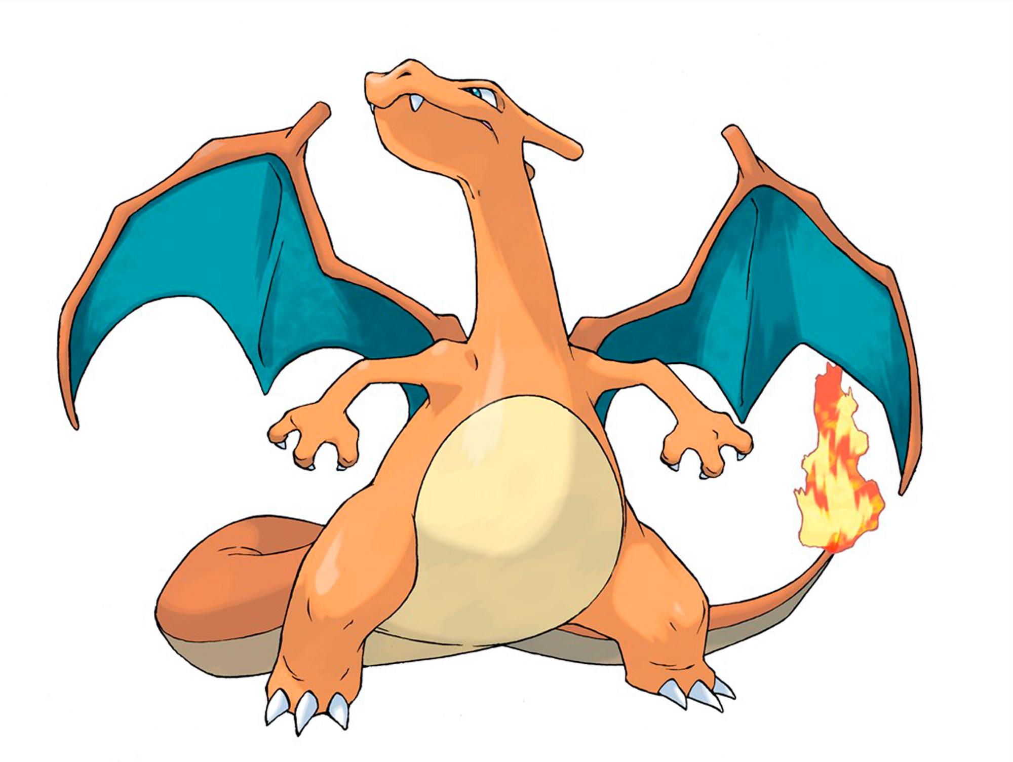 Imagen de Charizard, uno de los dragones más conocidos del juego y la serie Pokémon.