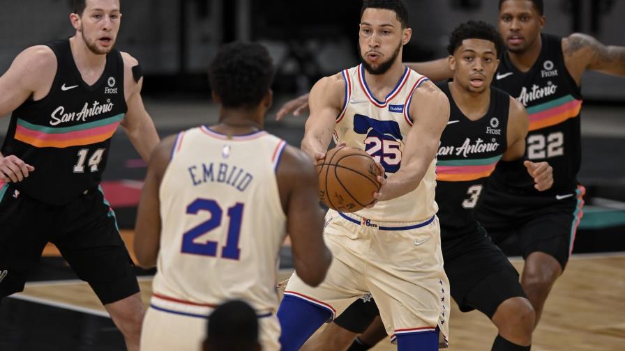 Embiid y los Sixers evitan sorpresa de Spurs en tiempo extra