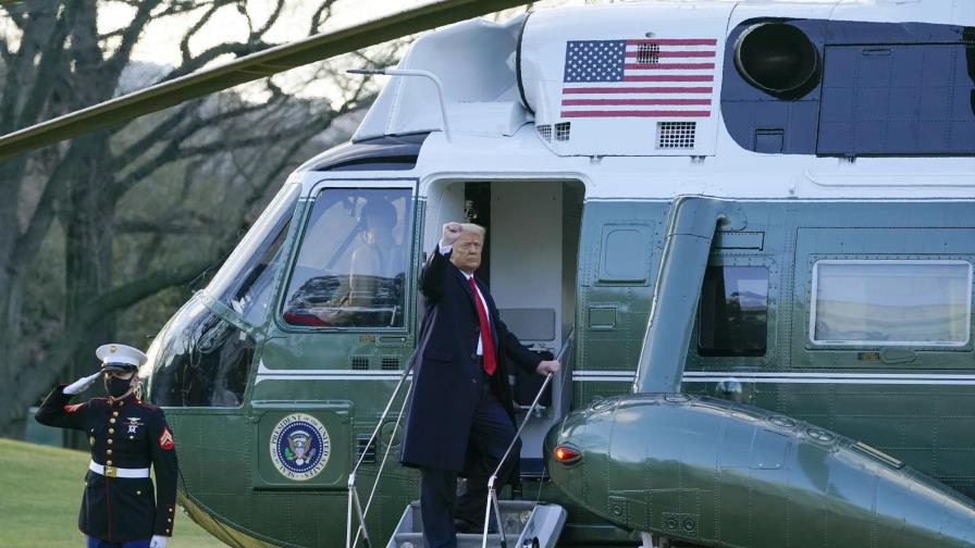 LO ÚLTIMO: Trump parte por última vez como presidente
