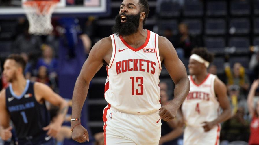 Harden aporta 44 puntos; Rockets vencen a Grizzlies
