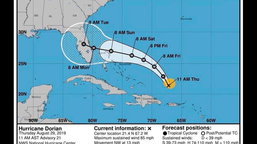 Las autoridades de Bahamas piden a la población que se prepare ante Dorian