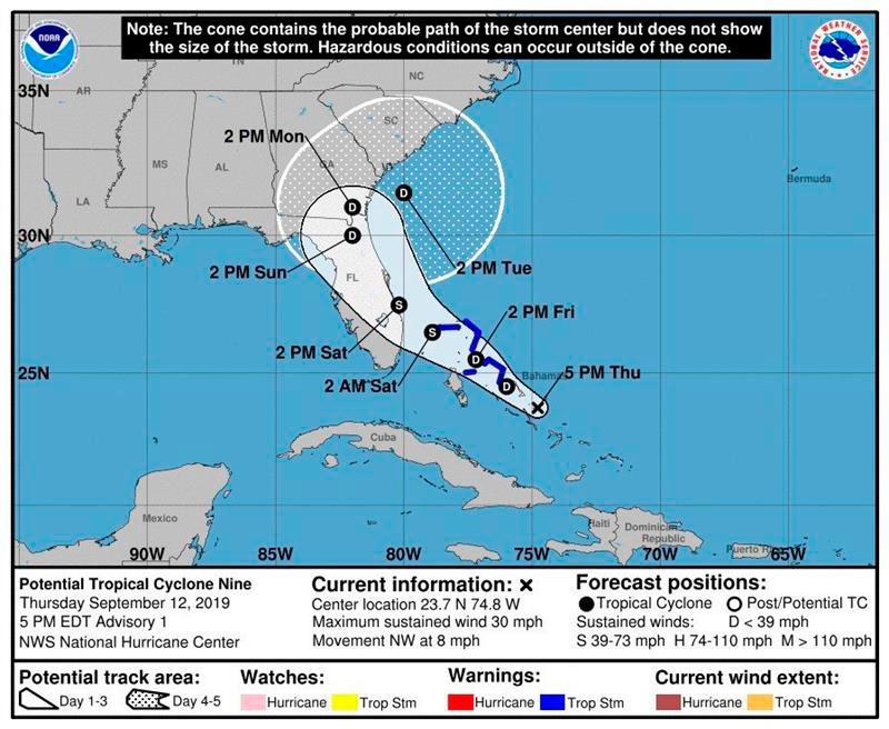 Potencial ciclón amenaza a zonas devastadas por Dorian en Bahamas