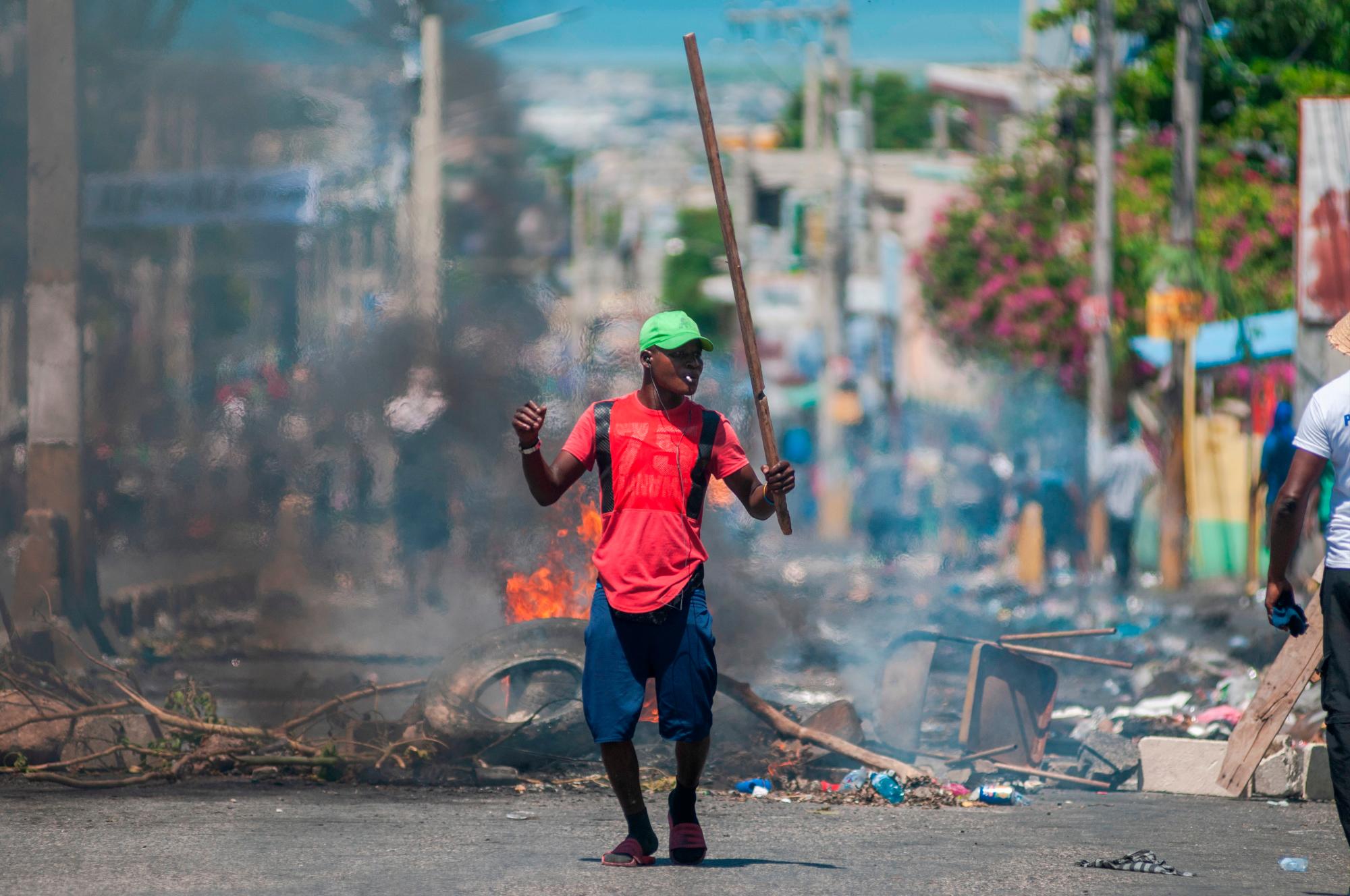 Los manifestantes marcharon rumbo a la casa del presidente haitiano Jovenel Moïse.