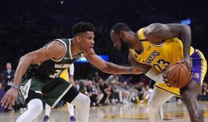 Lakers vencen a Bucks 113-103 con 37 puntos de LeBron James