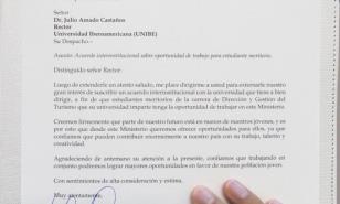 Turismo propone a universidades acuerdo para emplear a jóvenes meritorios 