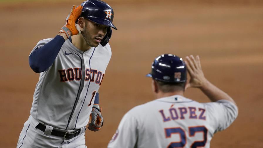 Jonrones de Álvarez y Correa dan victoria a Astros Jonrones de Álvarez y Correa dan victoria a Astros