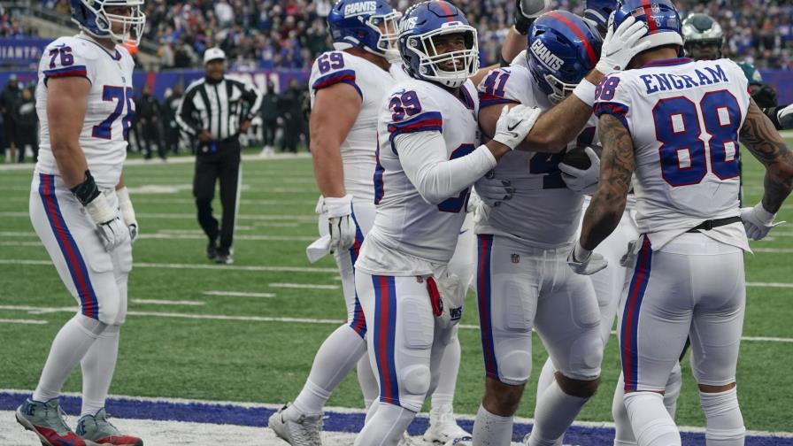 Defensa de Giants maniata a Eagles en victoria 13-7