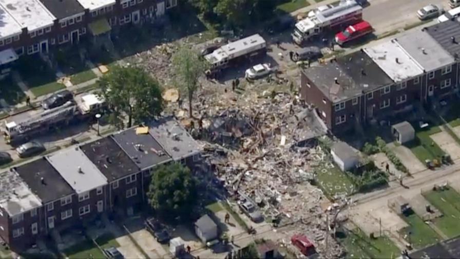 Explosión de gas pulveriza viviendas en Baltimore Explosión de gas pulveriza viviendas en Baltimore