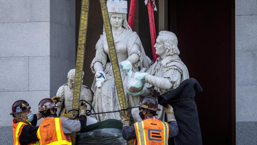 Retiran una estatua de Colón del Capitolio de California
