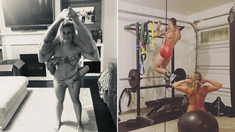 La pareja de UFC que se entrena desnuda en casa para combatir encierro por el COVID-19