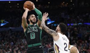 Tatum anota 41, Celtics aplastan 140-105 a Pelicans