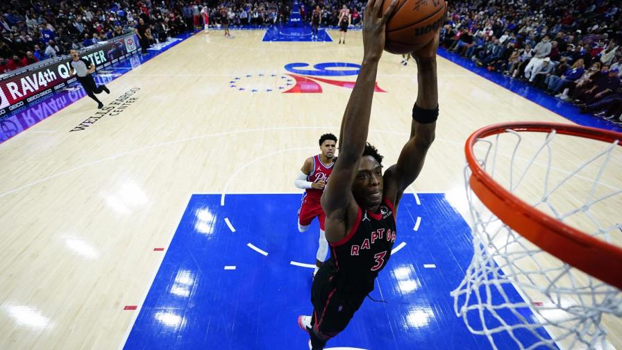 Con 2 triples al hilo, Raptors ganan 115-109 a 76ers