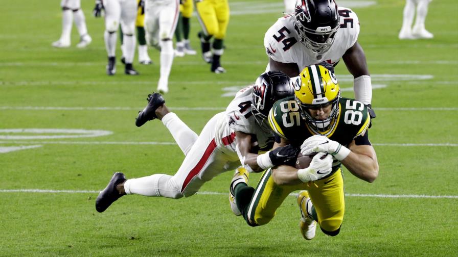 Rodgers, Tonyan guían a Packers a triunfo 30-16 ante Falcons