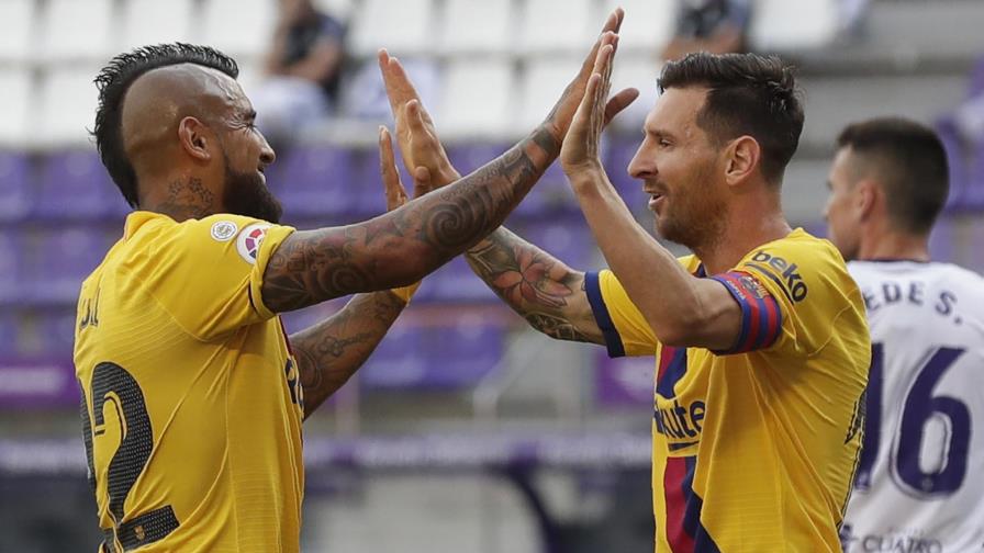 Barsa vence 1-0 a Valladolid y sigue en la lucha por la liga