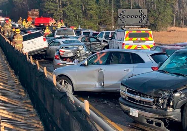 Choque de 63 vehículos en carretera de EEUU deja 35 heridos