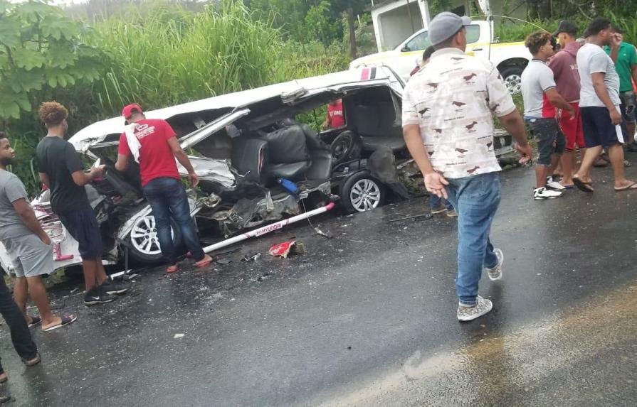 Accidente en carretera Maimón-Cotuí deja cuatro personas muertas y varias heridas 