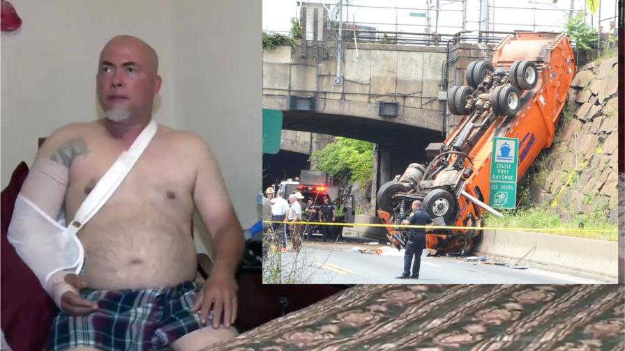 “Los frenos fallaron”, dice dominicano que cayó al vacío dentro de un camión de basura