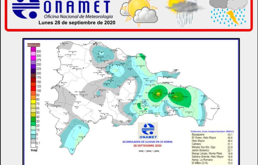 El COE emite alerta verde para nueve provincias y el DN por lluvias